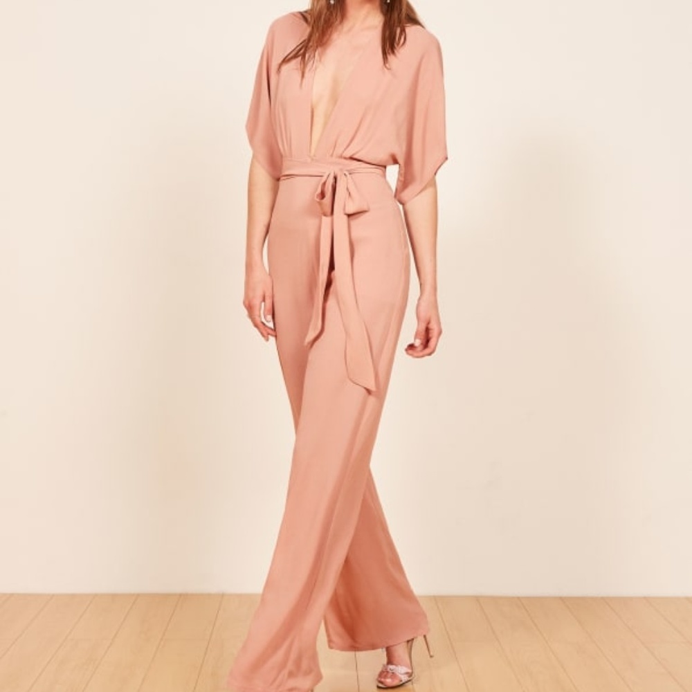 Reformation Petite Lemongrass Jumpsuit Blush 2 NWT